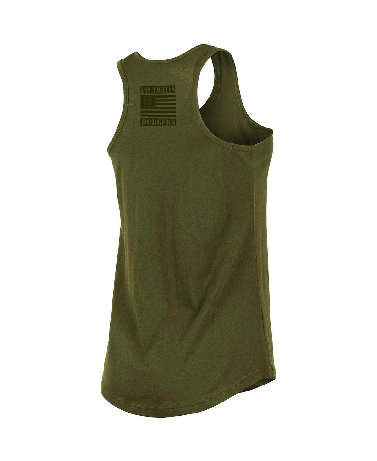 NEW ERA WOMEN'S NEW ERA OLIVE 2023 LOS ANGELES DODGERS ARMED FORCES DAY RACERBACK TANK TOP 