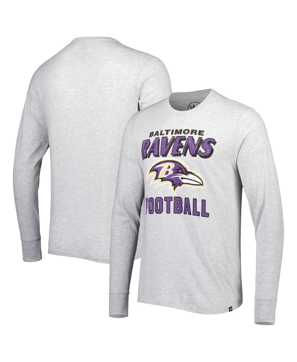 47 Brand Men's ' Heathered Gray Baltimore Ravens Dozer Franklin Long Sleeve T-shirt