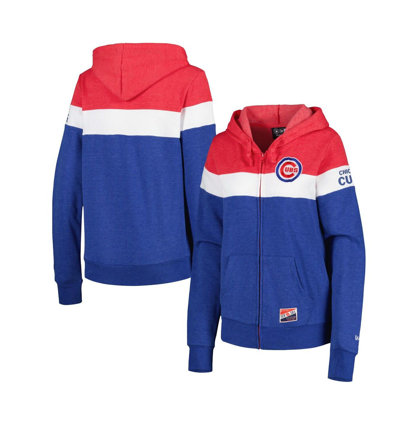 Женская куртка New Era Heather Royal Chicago Cubs Colorblock Full-Zip Hoodie Jacket — фото 1