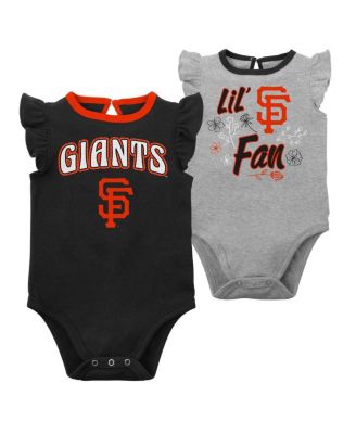 Infant Boys and Girls Black, Heather Gray San Francisco Giants Little Fan Two-Pack Bodysuit Set