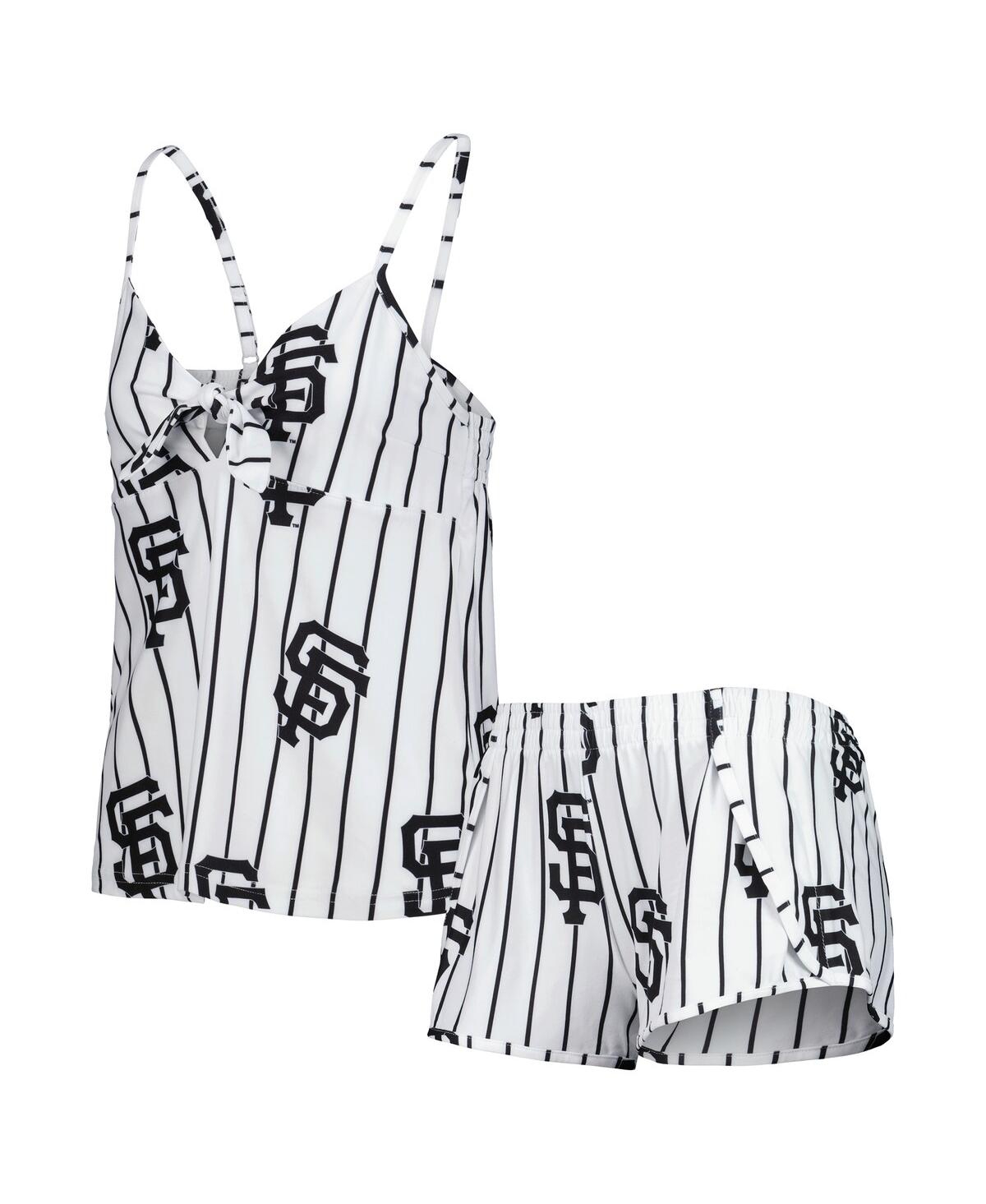 Concepts Sport Women's  White San Francisco Giants Reel Allover Print Tank Top And Shorts Sleep Set In White