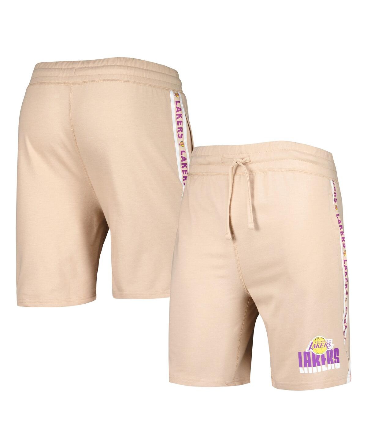Shop Concepts Sport Men's  Tan Los Angeles Lakers Team Stripe Shorts