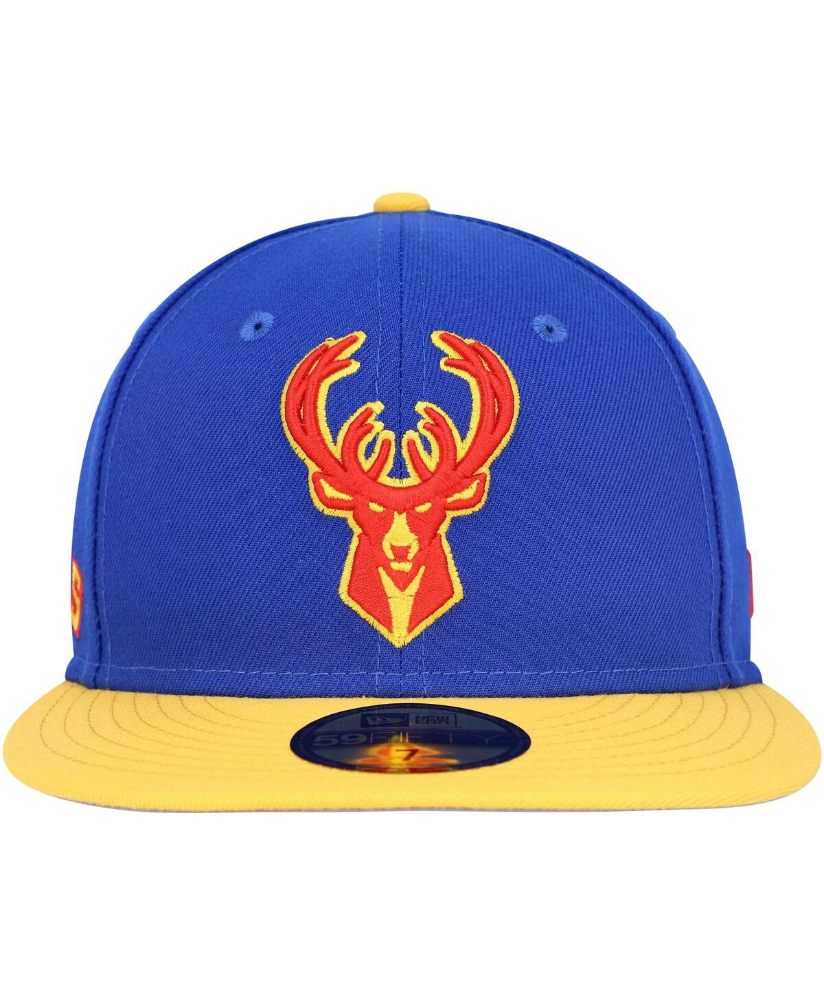 Men's New EraMilwaukee Bucks Side Patch 59FIFTY Fitted Hat - Blue