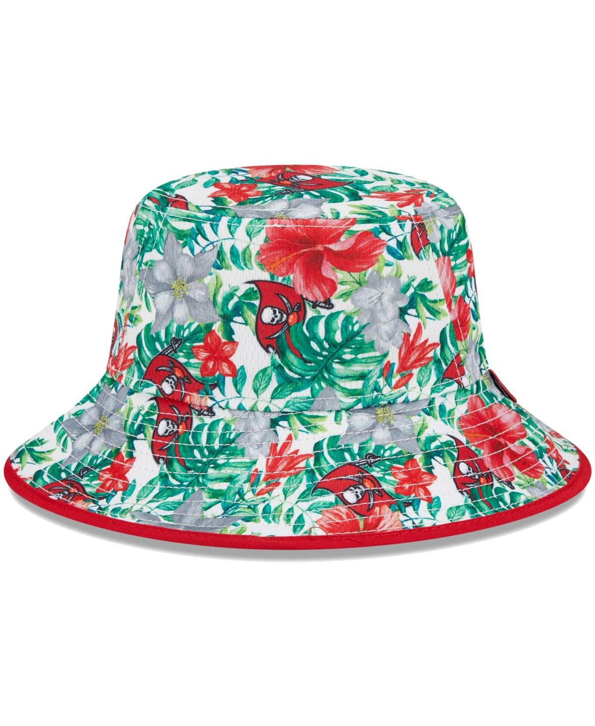 Shop New Era Men's  White Tampa Bay Buccaneers Botanical Bucket Hat
