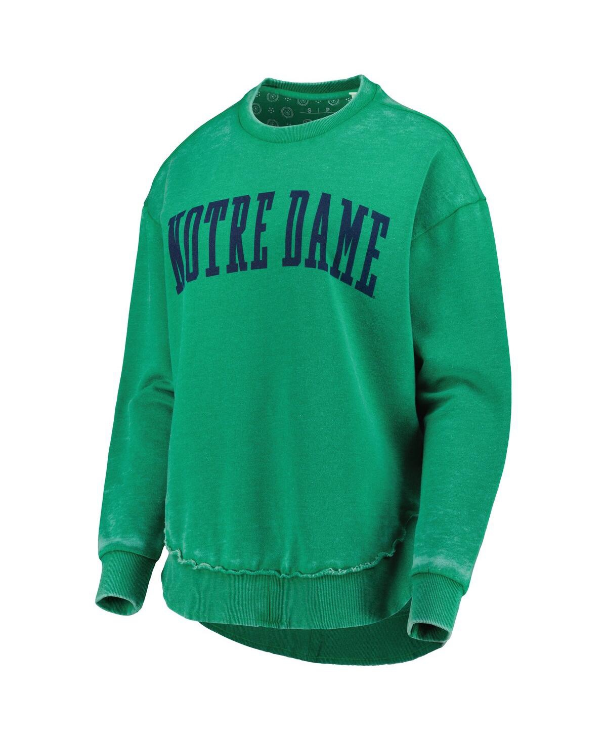 Shop Pressbox Women's  Green Notre Dame Fighting Irish Vintage-like Wash Pullover Sweatshirt