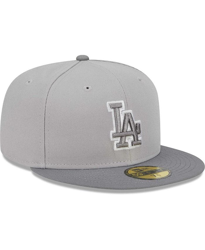 New Era Men's Gray Los Angeles Dodgers Green Undervisor 59FIFTY Fitted ...