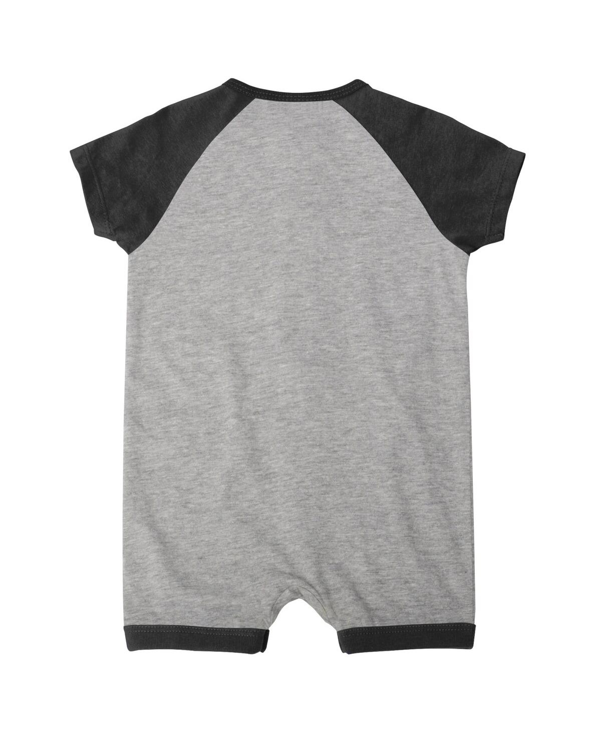 Shop Outerstuff Infant Boys And Girls Heather Gray San Francisco Giants Extra Base Hit Raglan Full-snap Romper