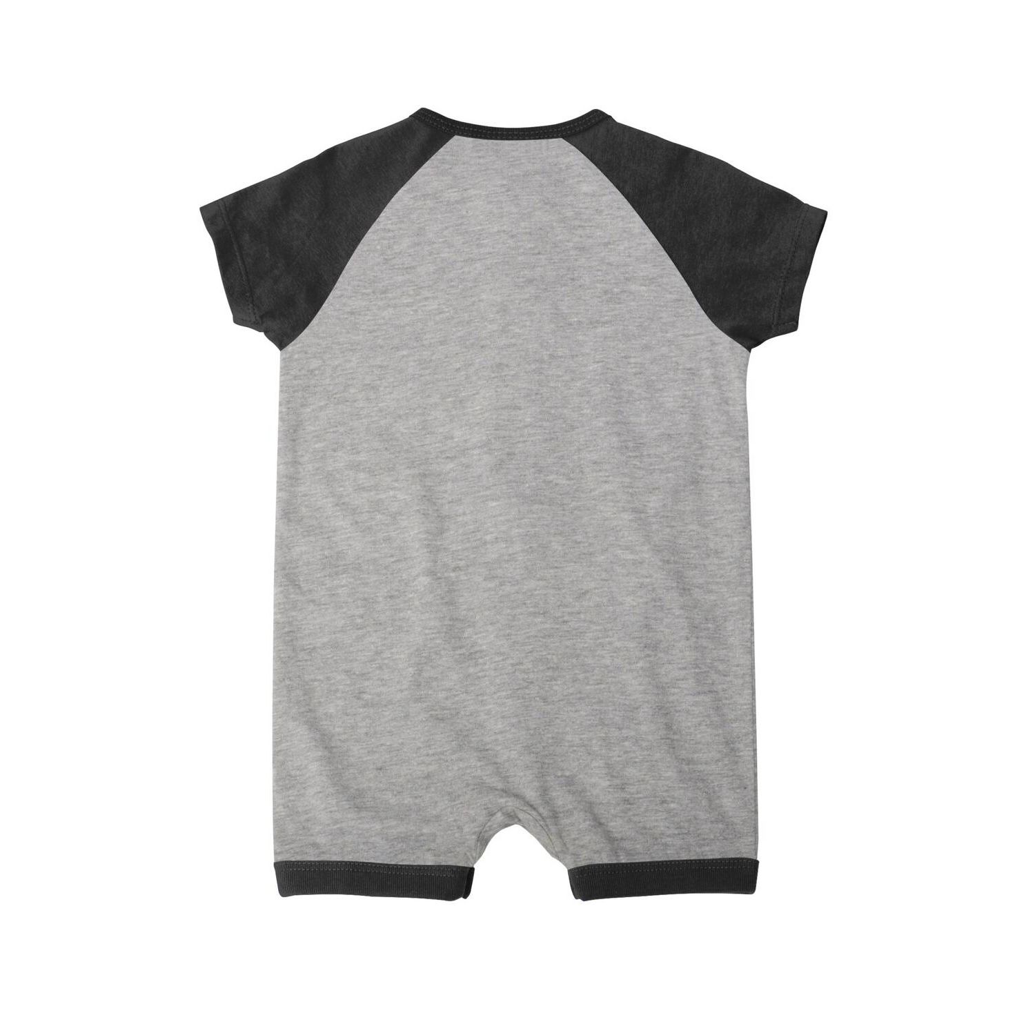 Infant Boys and Girls Heather Gray San Francisco Giants Extra Base Hit Raglan Full-Snap Romper