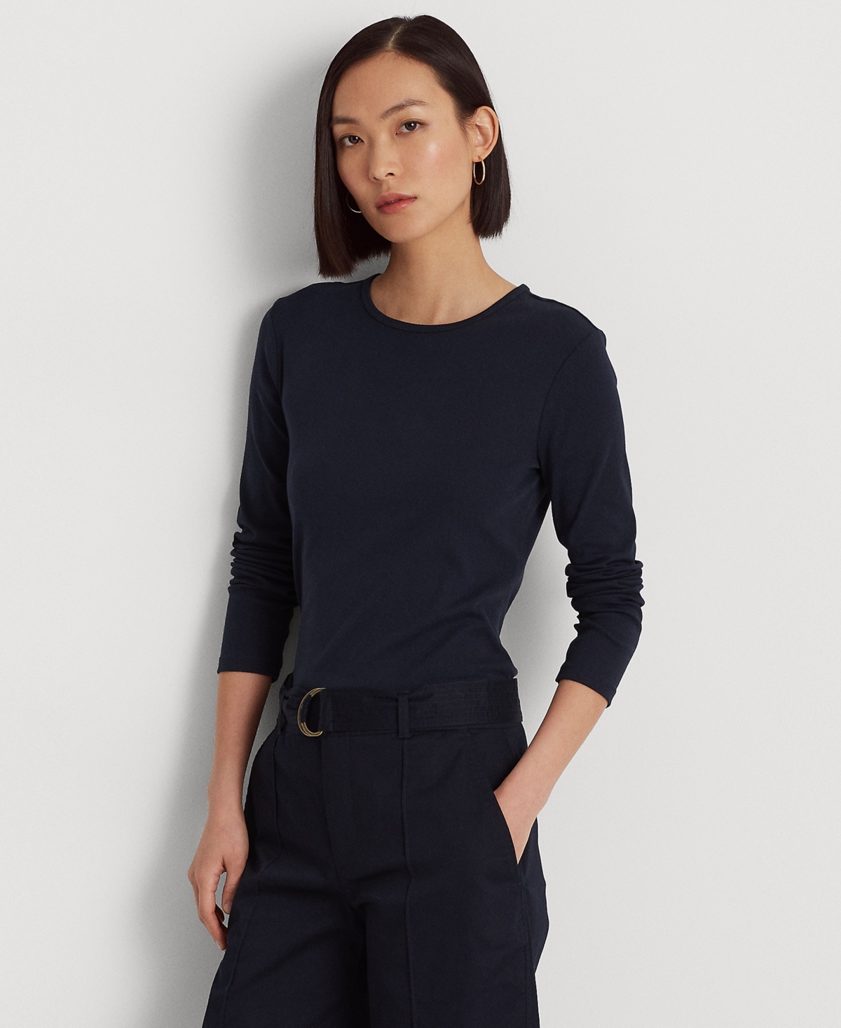 Lauren Ralph Lauren Cotton-Blend Long-Sleeve Top