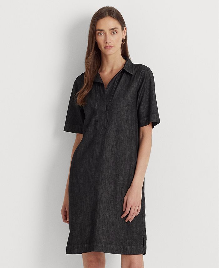 Lauren Ralph Lauren Denim Cotton Shift Dress Macy s