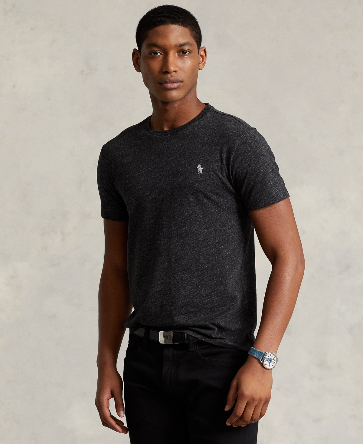 Polo Ralph Lauren Custom Slim Fit Interlock T-shirt In Black
