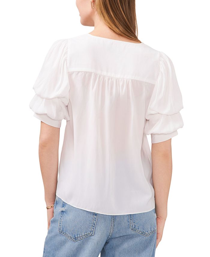 1.STATE Women's Short-Sleeve Tiered Bubble-Sleeve Top - Macy's