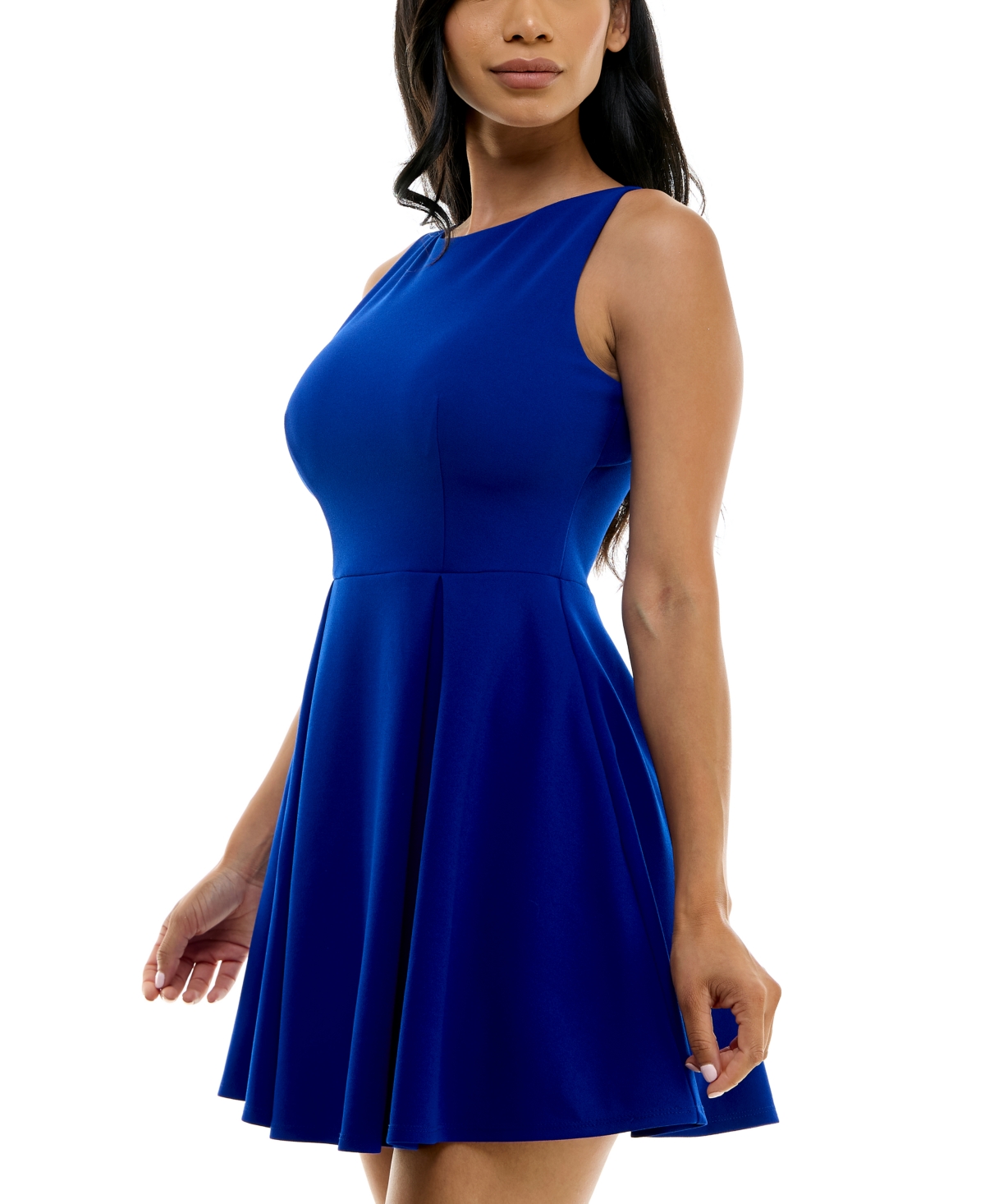 B Darlin Juniors' Sleeveless Pleated A-Line Dress