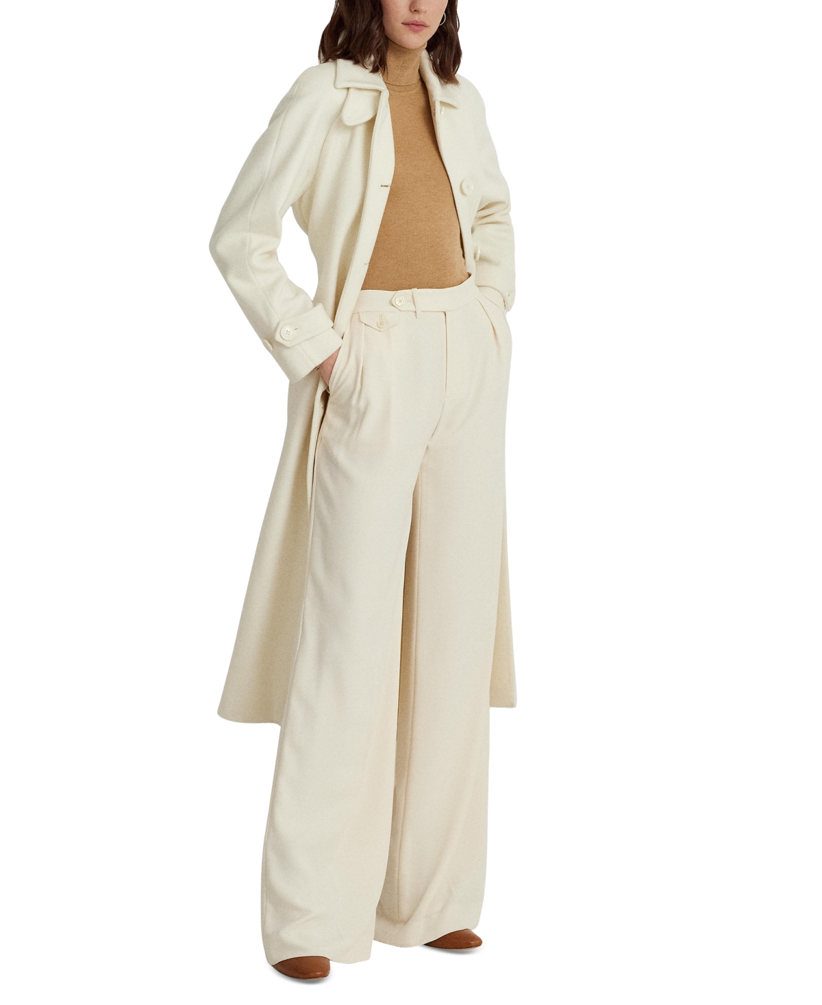Lauren Ralph Lauren Women's Wool Blend Maxi Belted Wrap Coat In Moda Cream