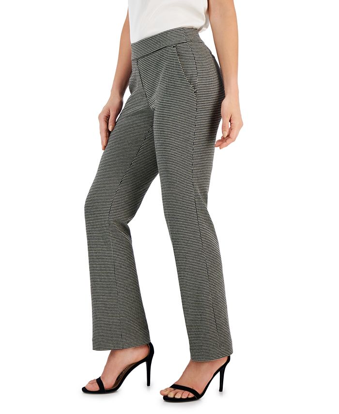 Anne Klein Women's Houndstooth PullOn SlashPocket Pants Macy's