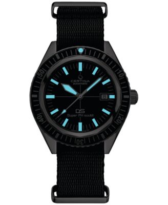 Men's Swiss Automatic DS Super PH500M Black Synthetic Strap Watch 43mm