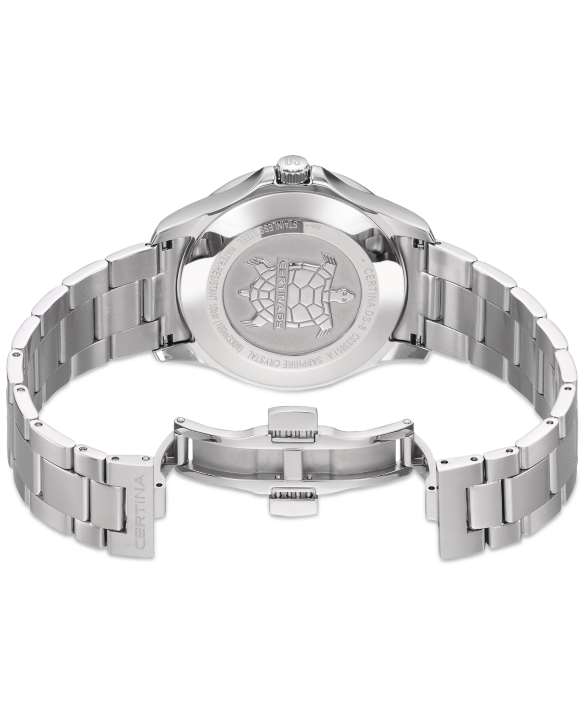 Shop Certina Men's Swiss Ds-8 Stainless Steel Bracelet Watch 42mm In Black