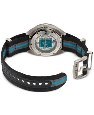 Men's Swiss Automatic DS-2 Striped Synthetic Strap Watch 41mm