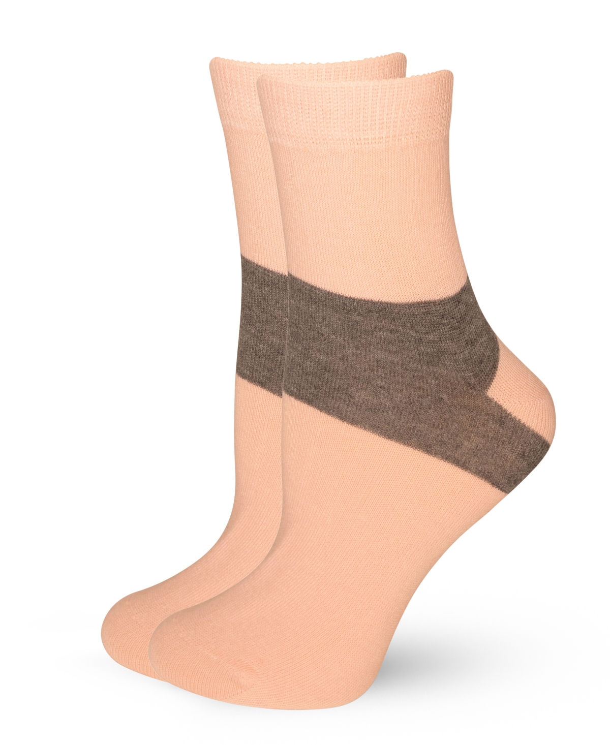 Women's European Made Heel-Stripe Pattern Cotton Socks - Multicolor