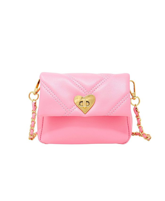 Tiny Treats Girl's Pink Quilted Soft Heart Lock Handbag - Macy's