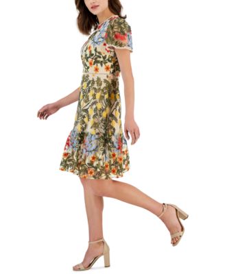 Tahari ASL Women's Short-Sleeve Lace-Trim Sheath Dress Macy's