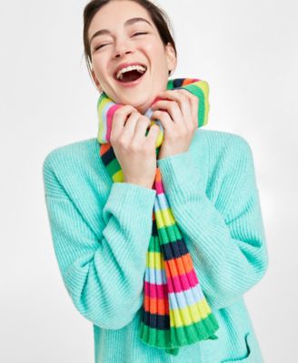 On 34th - Women's Striped Wide-Ribbed Scarf