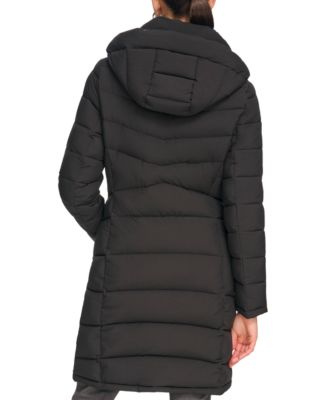 Women's Hooded Stretch Puffer Coat, Created for Macy's
