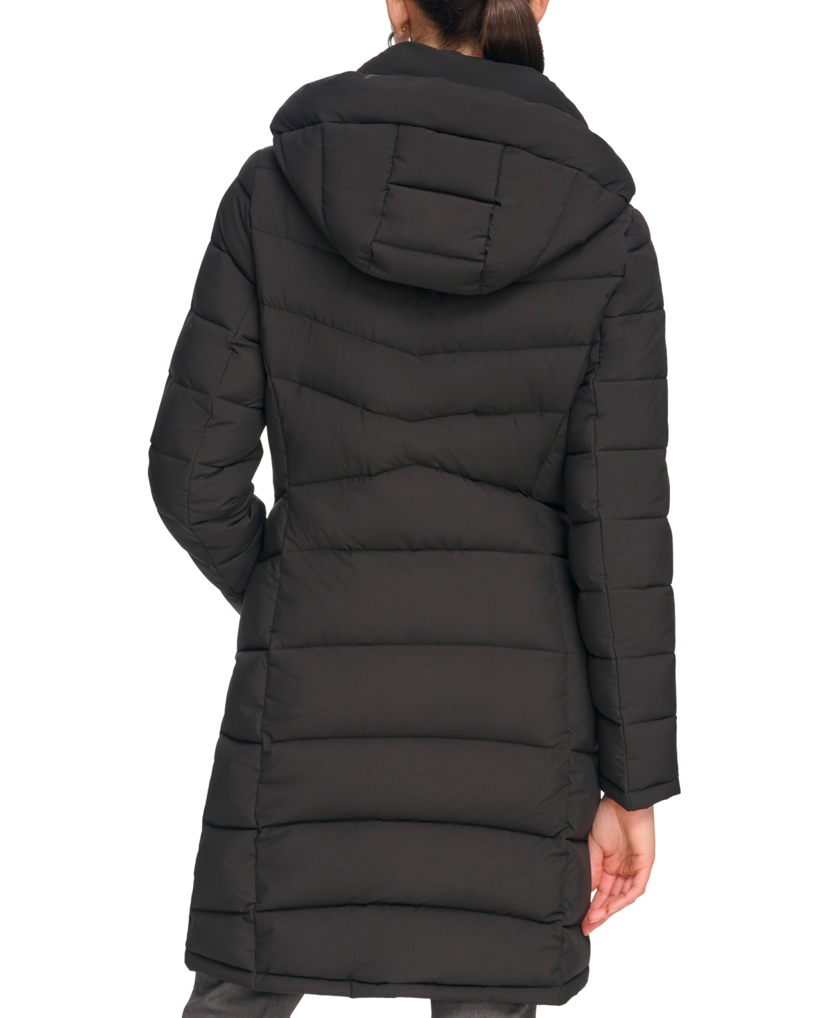 Calvin Klein Women's Hooded Stretch Puffer Coat, Created for Macy's