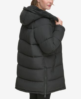Women's Faux-Fur-Lined Hooded Puffer Coat