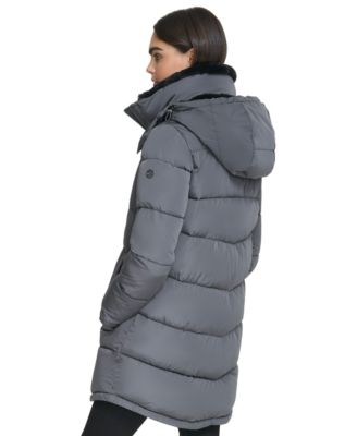 Women's Faux-Fur-Trim Hooded Puffer Coat, Created for Macy's