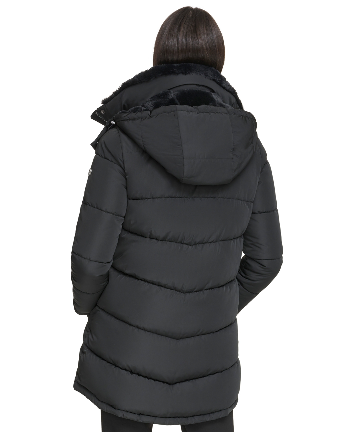 Calvin Klein Women's Faux-Fur-Trim Hooded Puffer Coat, Created for Macy's