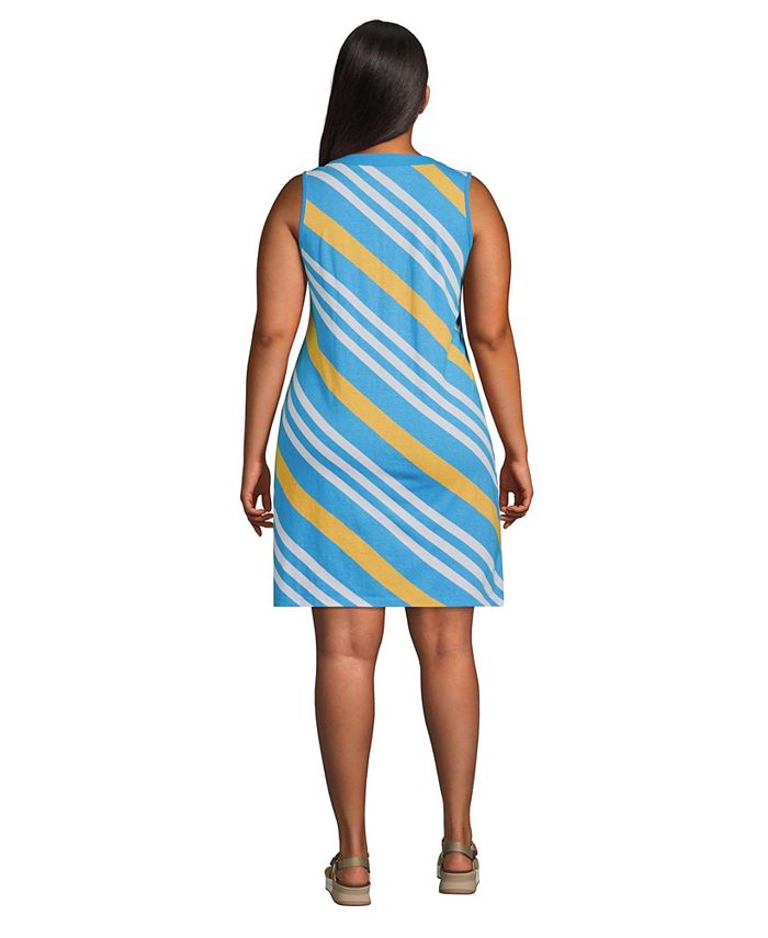Lands' End Women's Plus Size Cotton Jersey Sleeveless Swim Coverup