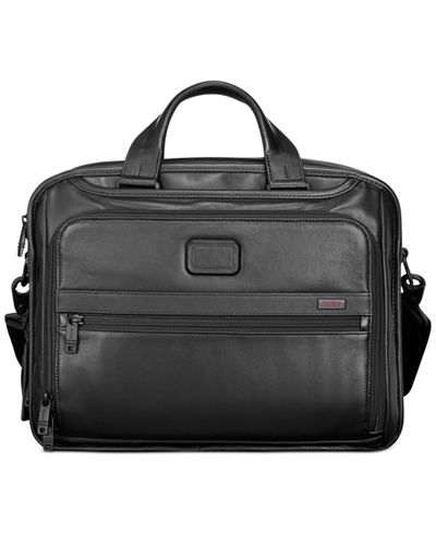 Tumi Alpha 2 Leather Organizer Laptop Briefcase