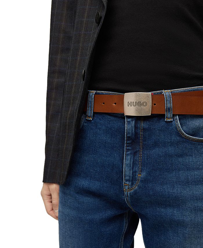 mens leather belt hugo boss