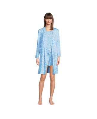 Lands' End Women's Cooling 3 Piece Pajama Set - Robe Tank and Shorts ...