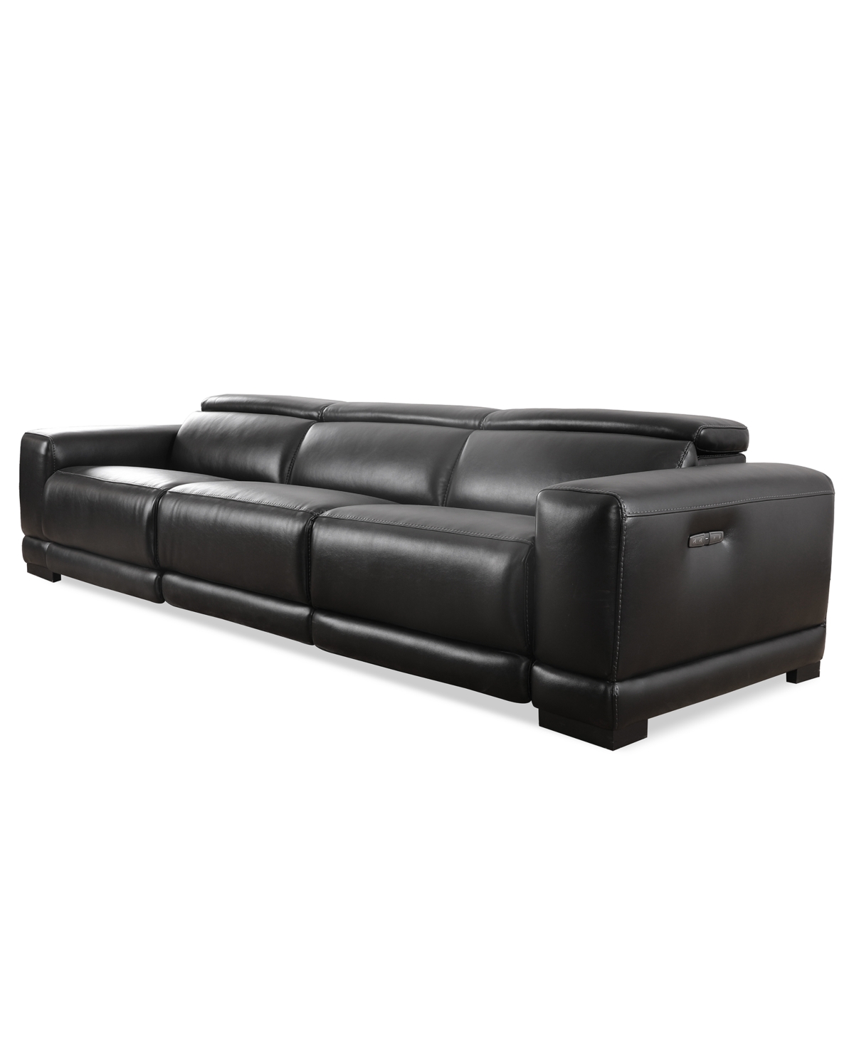 Furniture Krofton 3-pc. Beyond Leather Fabric Sofa With 3 Power Motion Recliners, Created For Macy's In Blackberry