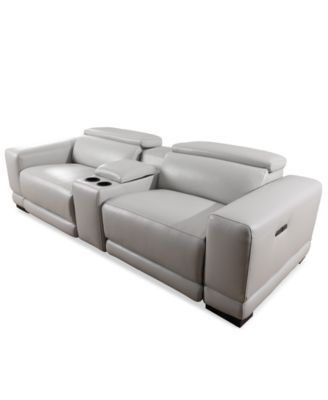 CLOSEOUT! Krofton 3-Pc. Beyond Leather Fabric Sofa with 2 Power Motion Recliners and 1 Console, Created for Macy's