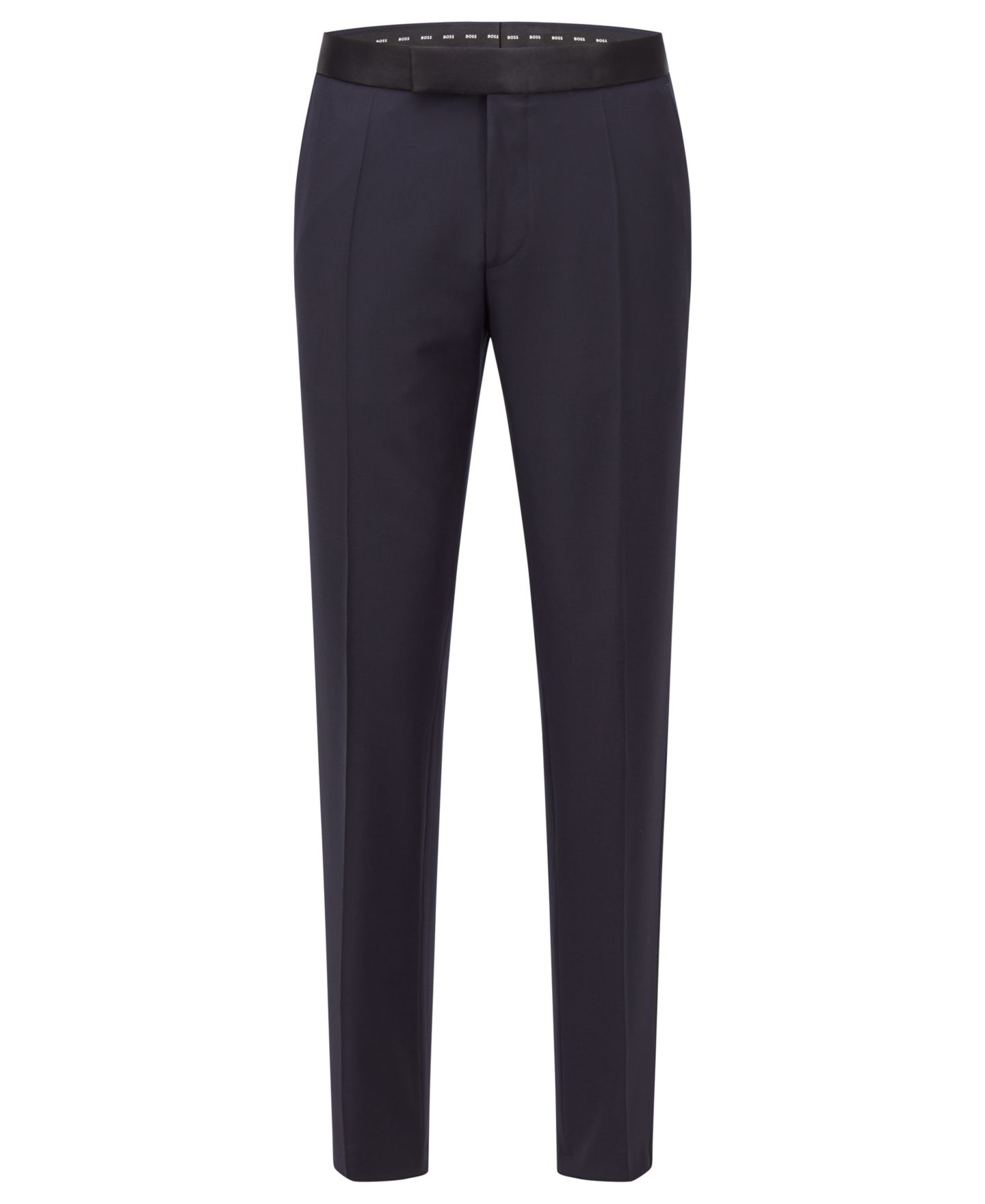 Мужские брюки Hugo Boss Slim-Fit Tuxedo Trousers, цвет: Тёмный синий — фото 7