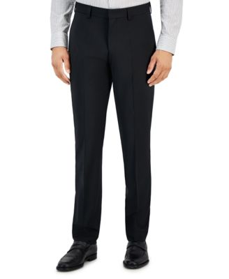 HUGO - Men's Modern-Fit Solid Wool Blend Suit Trousers