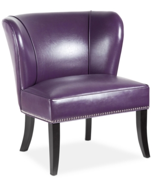 Shop Furniture Janie Faux Leather Accent Chair In Purple