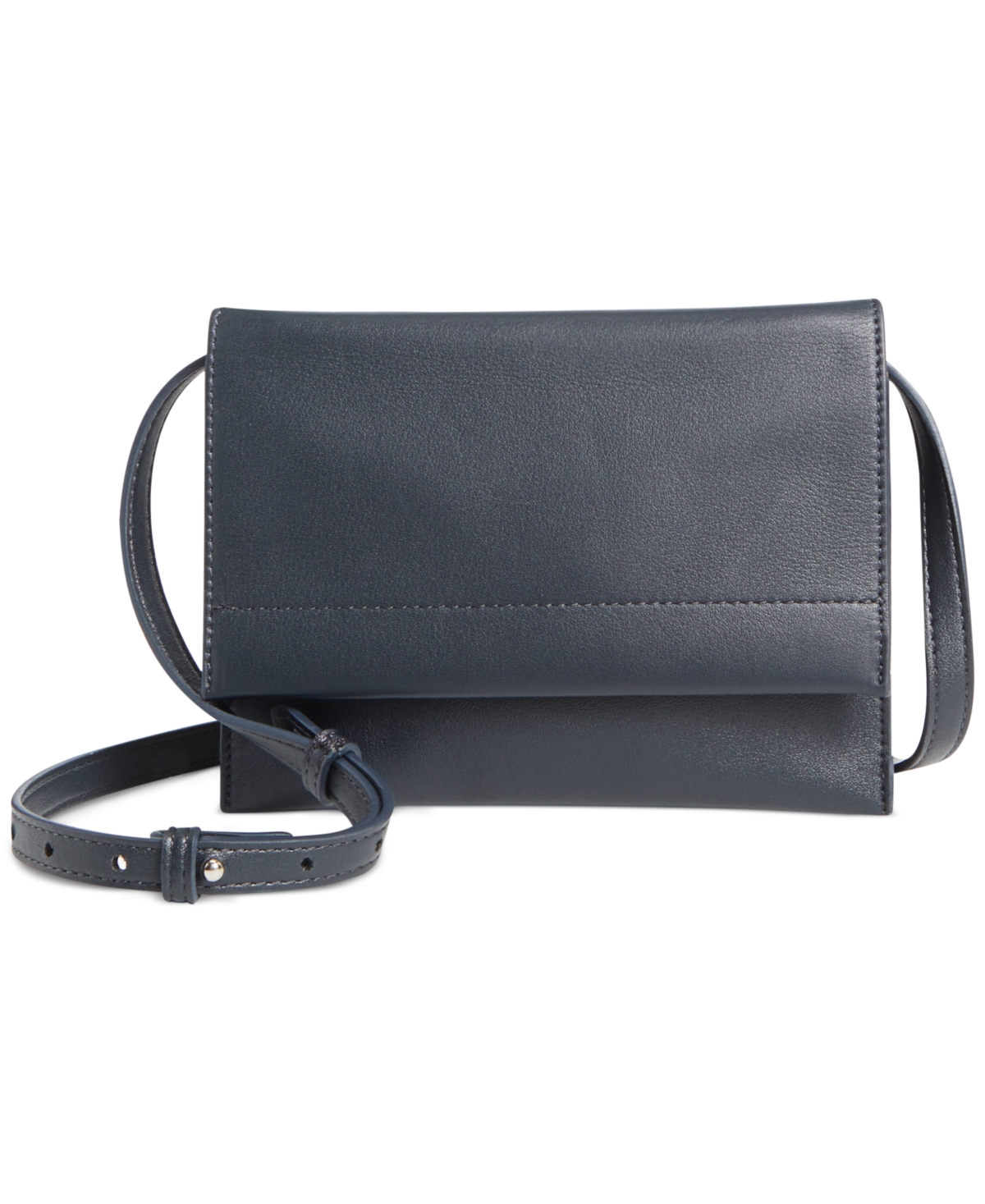 Nappa Flap Crossbody, Exclusively at Macy's - Navy