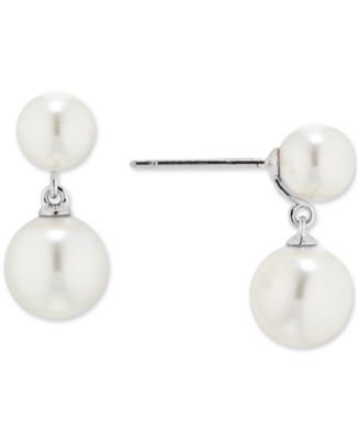 Danori Eliot Silver-Tone Imitation Pearl Drop Earrings, Created for ...