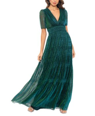 Betsy & Adam Women's Metallic Textured Gown Purple Size 14W