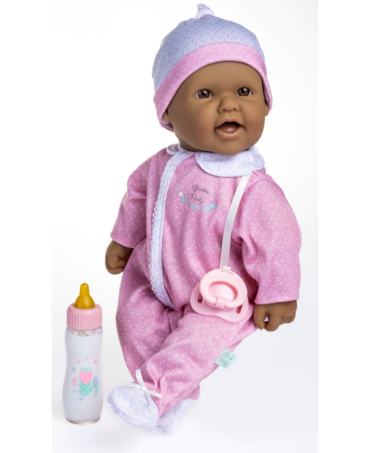 Jc Toys La Baby Hispanic 14.3" Soft Body Baby Doll Onesie With Pacifier, Magic Bottle Set In Multicolor