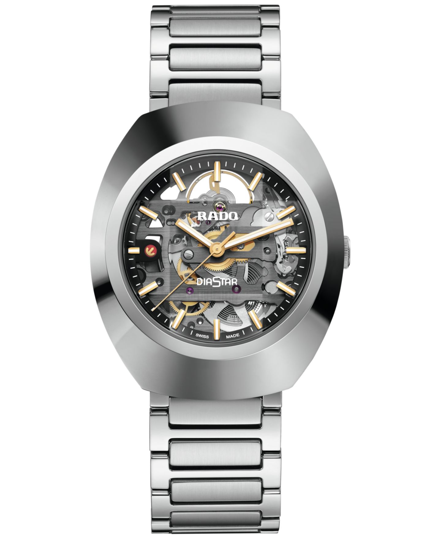 Часы Rado Unisex Swiss Automatic DiaStar Skeleton Stainless Steel Bracelet Watch 38mm — фото 1