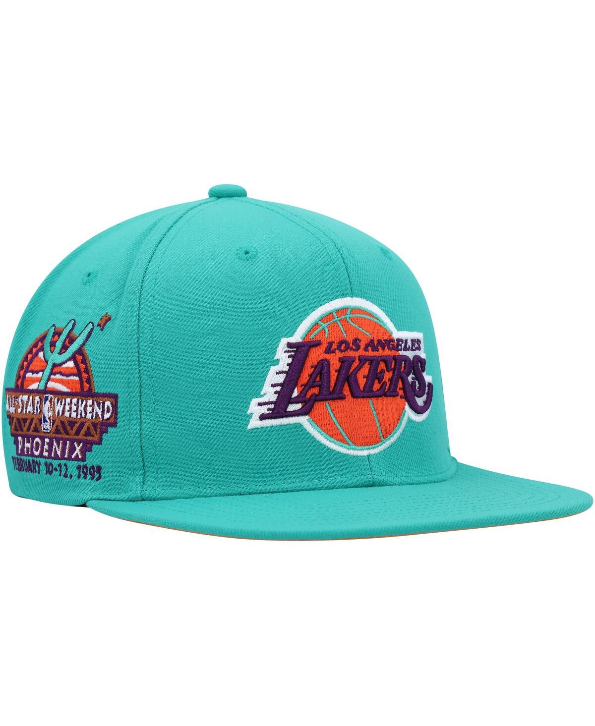 MITCHELL & NESS MEN'S MITCHELL & NESS TURQUOISE LOS ANGELES LAKERS HARDWOOD CLASSICS 1995 NBA ALL-STAR WEEKEND DESER