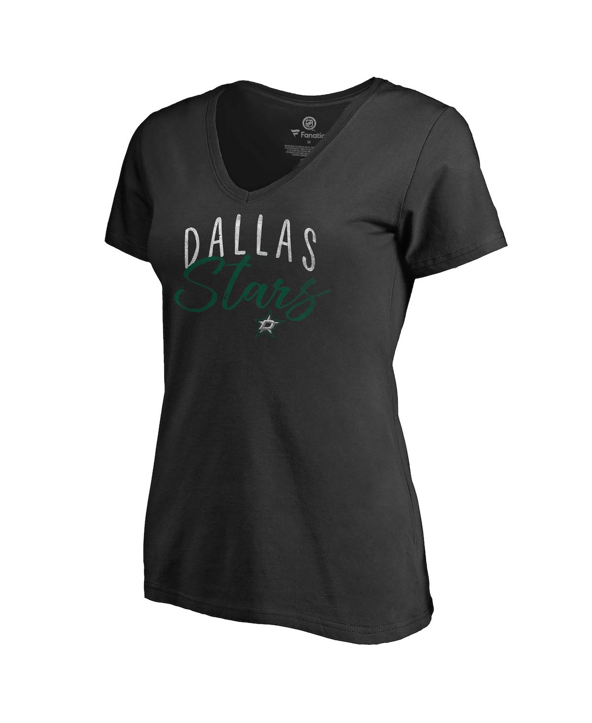 Fanatics Women's  Black Dallas Stars Graceful V-neck T-shirt In Black