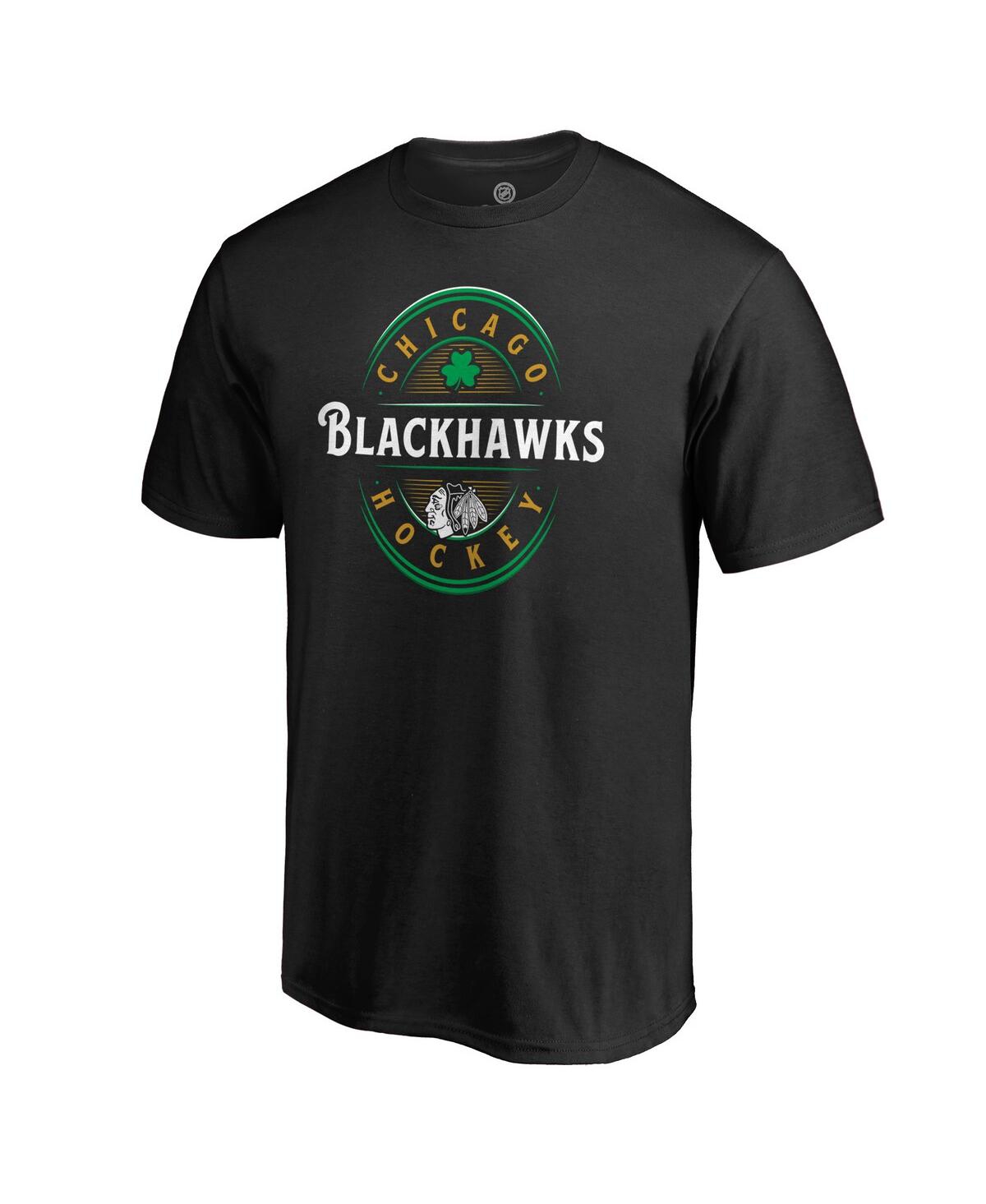 Fanatics Men's  Black Chicago Blackhawks St. Patrick's Day Forever Lucky T-shirt