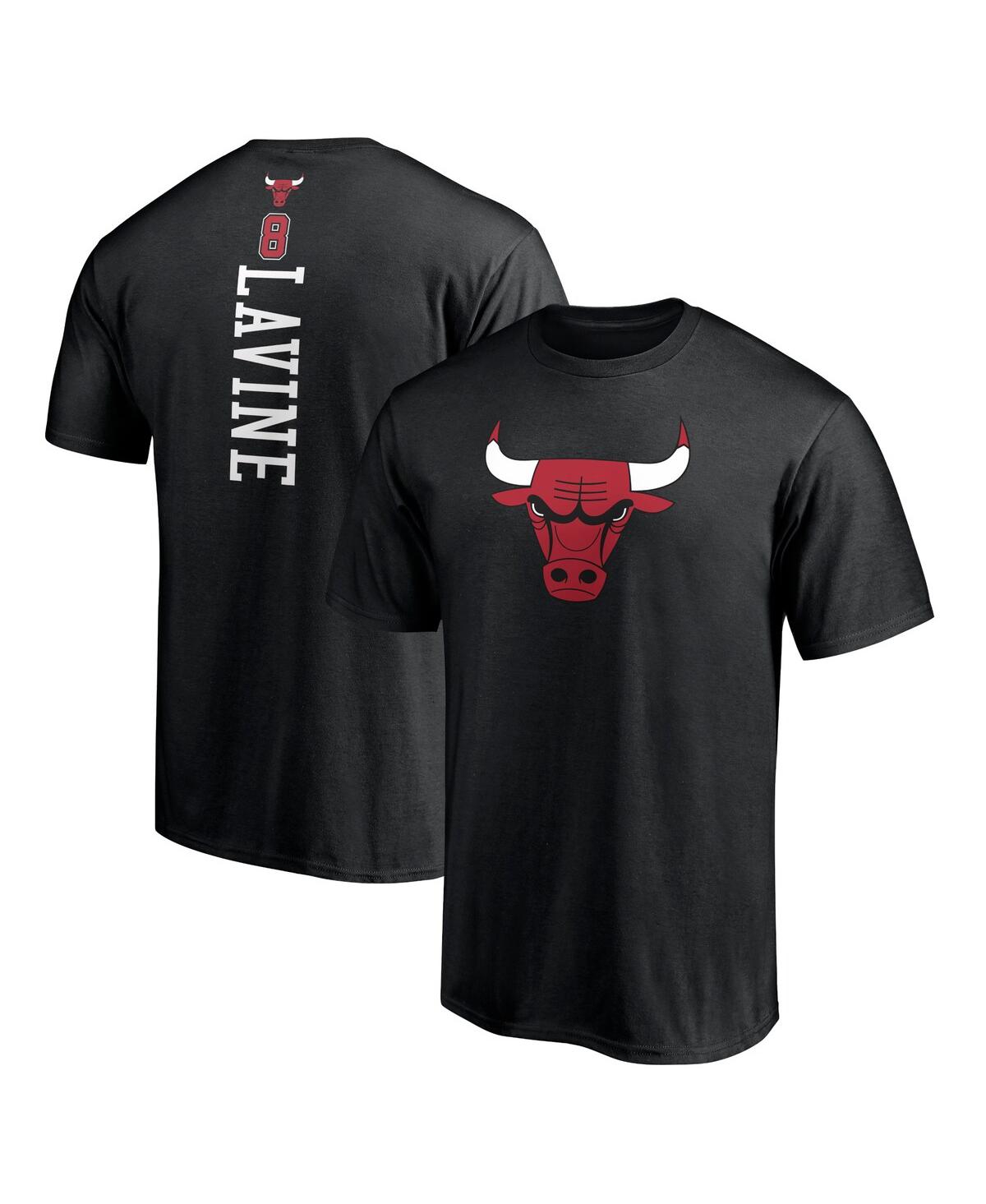 Shop Fanatics Men's  Zach Lavine Black Chicago Bulls Playmaker Name And Number T-shirt