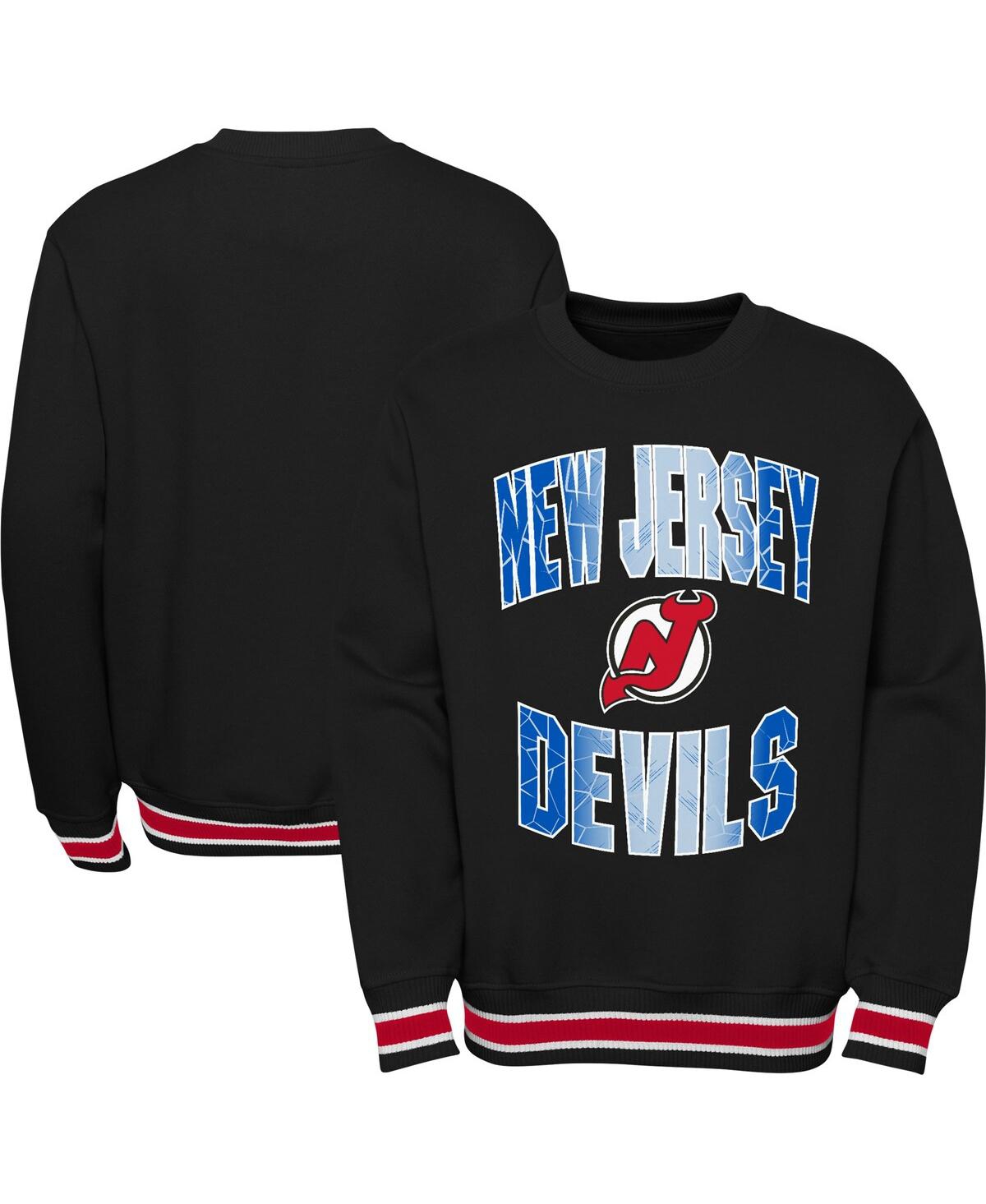 Outerstuff Kids' Big Boys And Girls Black New Jersey Devils Classic Blueliner Pullover Sweatshirt